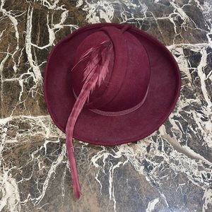 Vintage 100% Wool Hat Excello Geo W. Bollman & Co with Feather